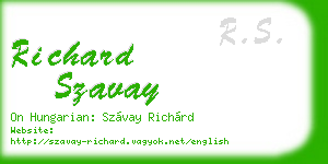 richard szavay business card