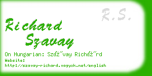 richard szavay business card